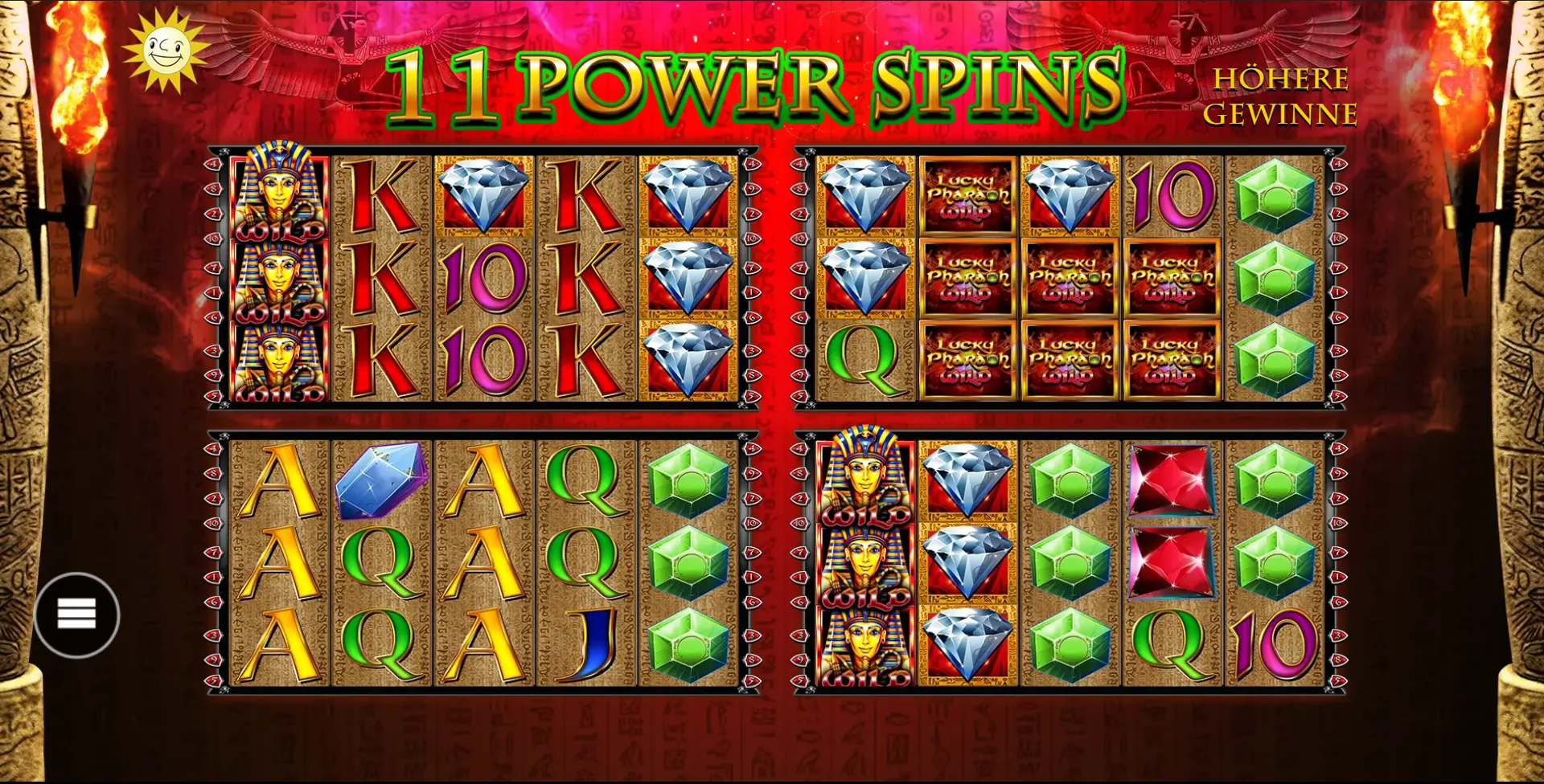 Lucky Pharaoh Wild – Spielfeld mit Wild-Symbolen